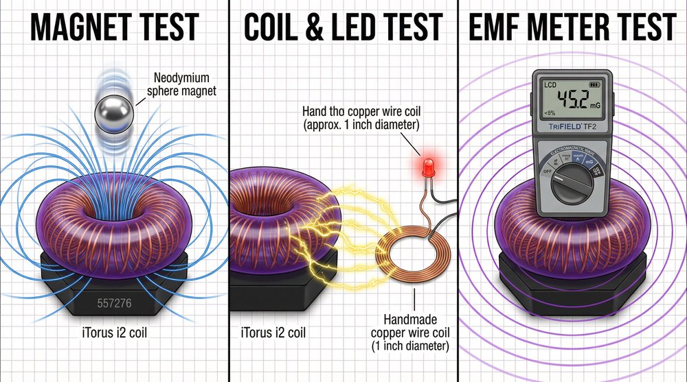 Three PEMF Testing Methods - Magnet Test, Coil and LED Test, EMF Meter Test