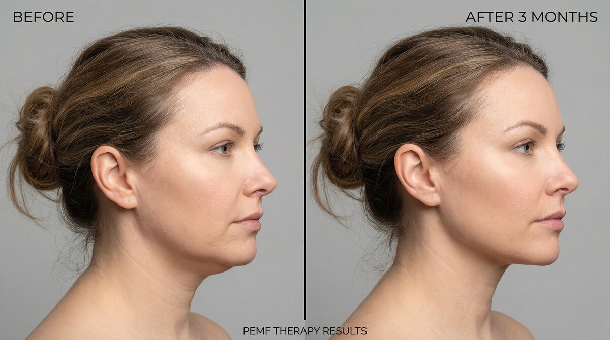Female Before and After PEMF Therapy - 3 Months Results