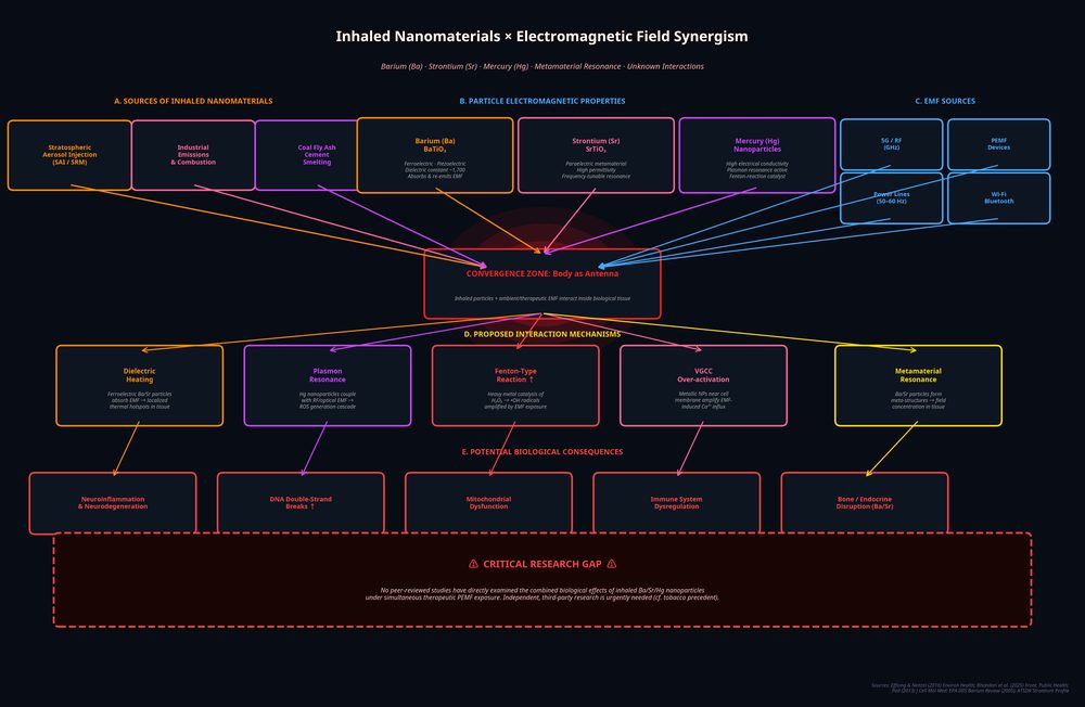 Inhaled Nanomaterials EMF Synergism Diagram - Ba Sr Hg