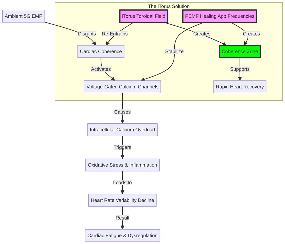Cardiac Coherence and 5G EMF Impact Diagram