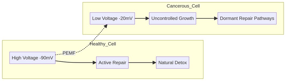 Healthy vs Cancerous Cell Voltage Diagram