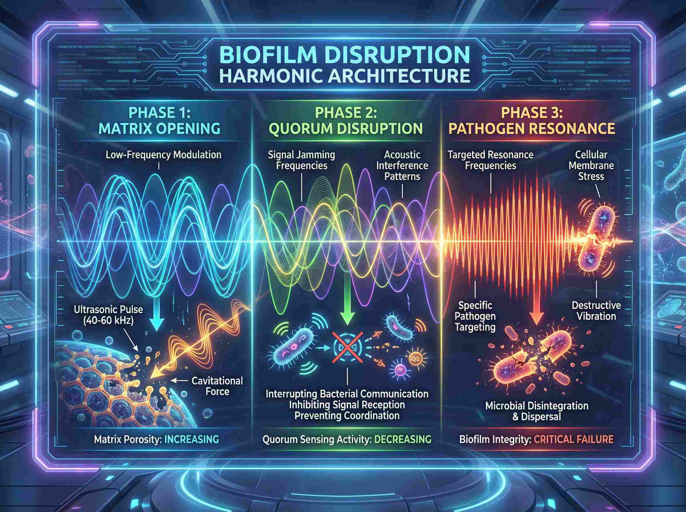 Biofilm Disruption Harmonic Architecture Diagram