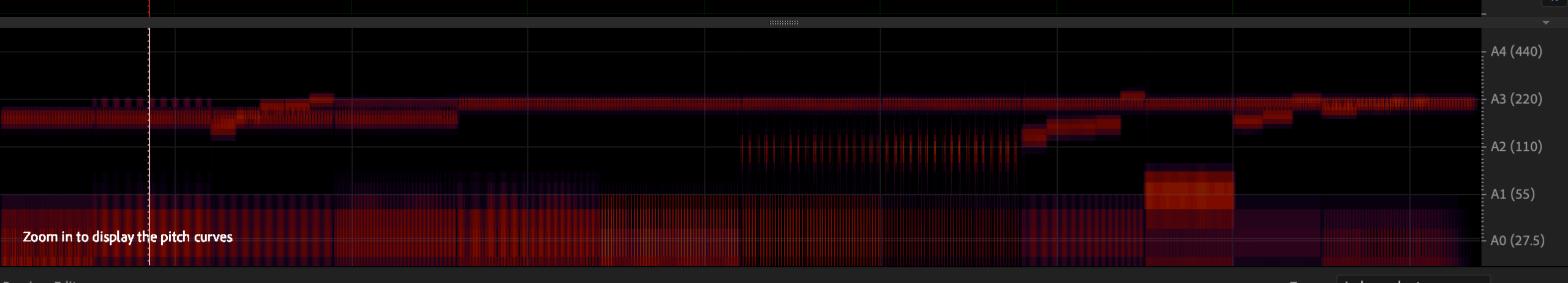 Supplied audio spectrogram displaying time-varying pitch-band and spectral-energy organization across the 42-minute program.